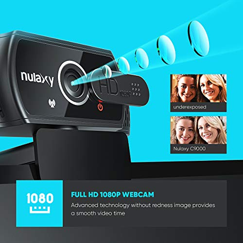 Cámara Web Usb Nulaxy Con Micrófono, Cámara Web Hd 1080p Con