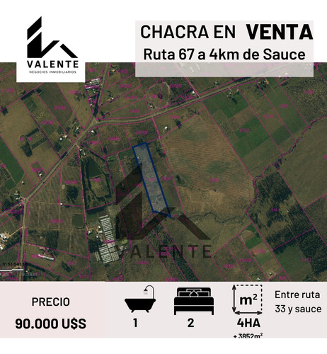 Chacra En Venta 4 Ha Y 3852m² , A 4 Km De Sauce  Precio: 90.000 Usd.