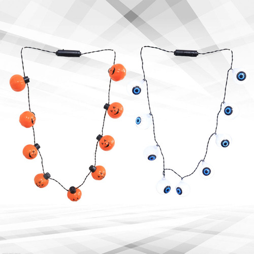 - Conjunto De Collar Led De Calabaza Sonriente Y Ojo De