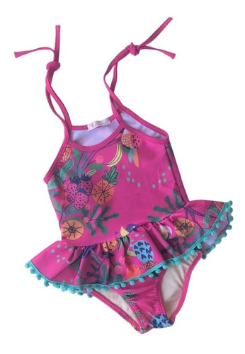 Imagem 2 de 3 de Maiô Infantil Alça Pink Frutinhas Natalia 52002 Mon Sucré