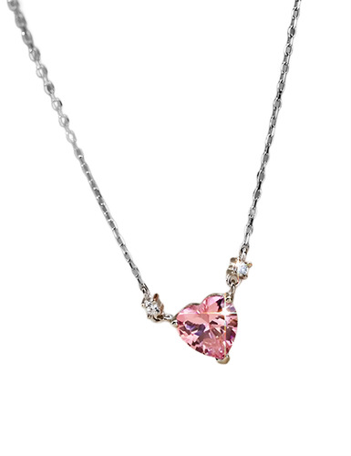 Cadena Colgante De Corazón Rosa De Cristal Vintage Regalo