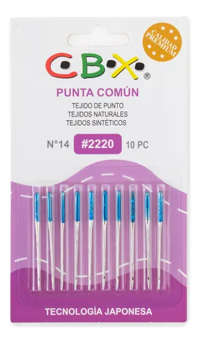 Agujas Cbx 2220 Maquina Familiar Recta Punta Comun X Paquete