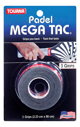 Overgrip Padel Mega Tac De 3 Piezas Color Negro