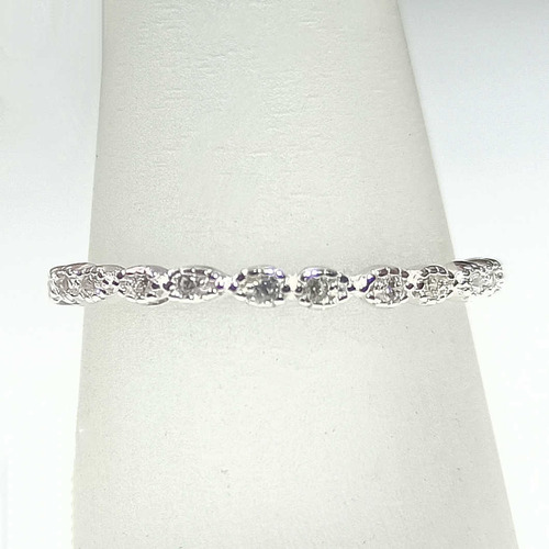 Imagen 2 de 9 de Anillo Plata Cubic Zircon Sin Fin Oval Garantía Escrita