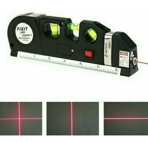 Nivel Laser 3 Burbujas Horiz, Vertical Y Cruz. Cinta 2,5mts