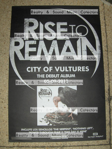 Rise To Remain Poster Emi City Of Vultures De Coleccion (Usado)