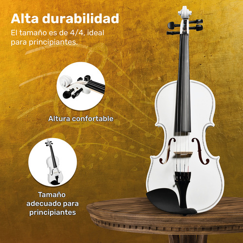 Violin 4/4 Incluye Arco Brea Estuche Acustico Blanco