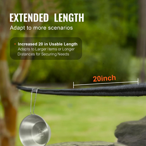 Cuerda Elástica Bungee Cord Roll Vevor De 1/4 Pulgadas X 120