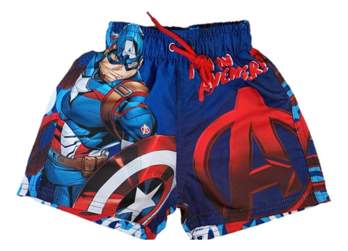 Short De Baño Niño Capitán América. Licencia Oficial Marvel.