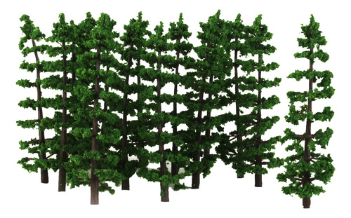 60x Modelo De Com Árvore De Abeto De Plástico Paisagem