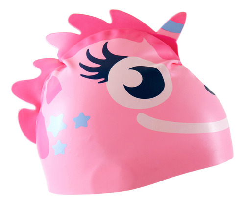 Gorro de natación Nabaiji Unicorn de silicona para niña, color rosa, goma de mascar, talla única