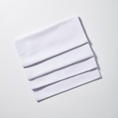 Kit 5 Peças Pano De Prato Bainha O Legitimo Branco
