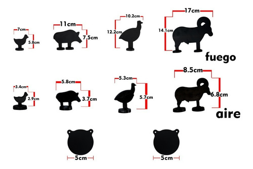 Siluetas  Tiro8  Voladoras Ofci Y Dos Mini Gong Envio Gratis