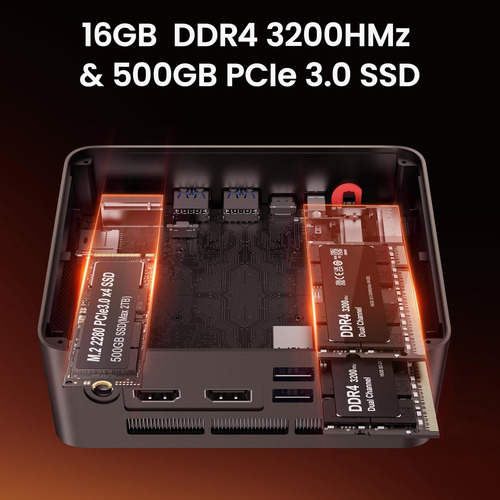 Beelink Mini Pc, Ser5 Pro 5850u Amd Ryzen 7 (hasta 4.4ghz) 1