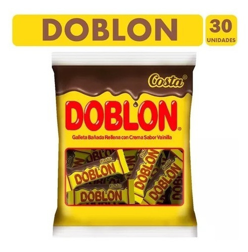 Doblón - Galleta Bañada En Chocolate Costa (bolsa Con 30 Un)