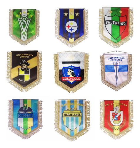 Banderines Grandes De Clubes De Futbol Chileno (25 Unidades)