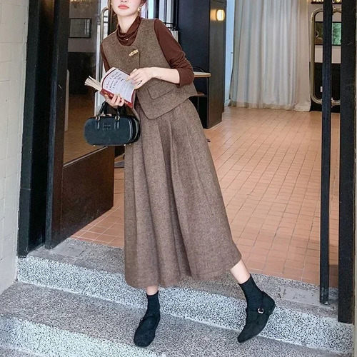 Elegante Conjunto De Tres Piezas Feelsuit De Estilo Coreano