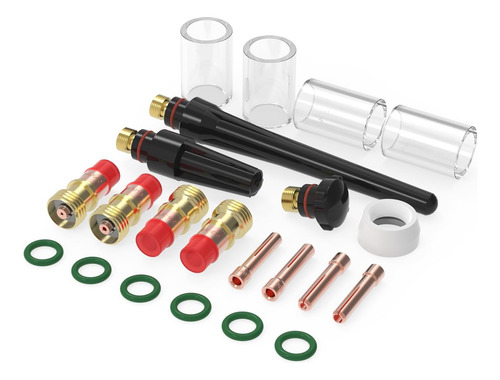 Tig Soldadura Antorcha Stubby Gas Lens Kit Para Wp 17/18/26