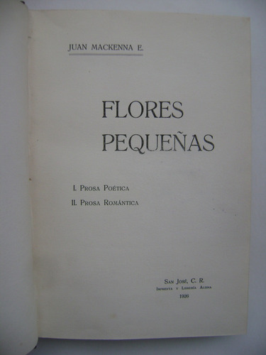 Flores Pequeñas / Juan Mackenna E. / 1926