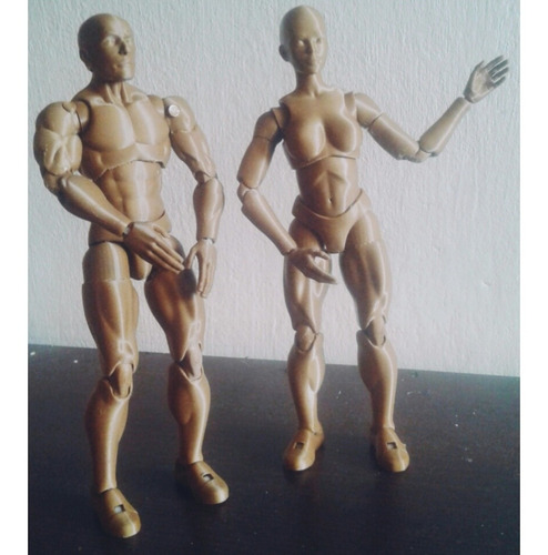 Imagen 2 de 7 de Muñeco Articulado Body Kun Maniqui 24cm Dibujo En 3d Marrón