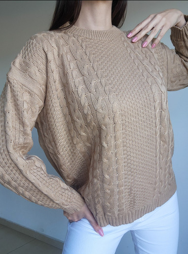 Sweater Mujer Tramado Lana Acrilica