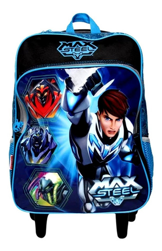 Mochila Grande Rodinhas Max Steel 16m Plus Original Sestini