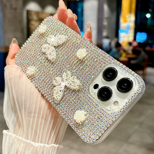 Funda De Teléfono Para Xiaomi Poco X F M C 7 6 5 4 3 Con Diamantes De Imitación Brillantes Y Coloridos Diamantes De Imitación, Perla, Mariposa, Crista