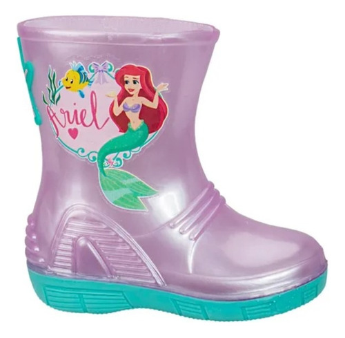 Bota Infantil Lluvia Princesa Ariel Niña Moda Cómoda Disney