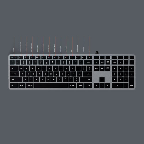 Imagen 2 de 10 de Teclado Aluminio Retroiluminado Usb C / Satechi Oficial