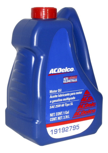 Aceite Multigrado 25w60 Sl 3.78 L Para Alto Kilometraje