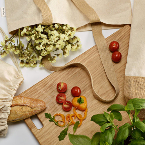 Kit 3 Bolsas Ecológica Ecobag Algodão Com Detalhe Em Juta