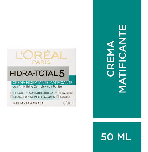 Crema Facial L'oréal París Día Hidra Total 5 Matificante Ub