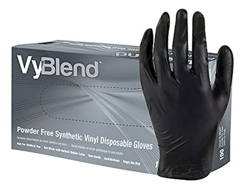 Guantes Desechables Negros Adenna Vinyl Powderfree Xl