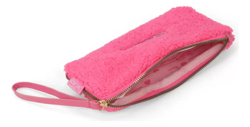 Mochila De Costas E Estojo Barbie Rosa Pink Pelúcia Luxcel