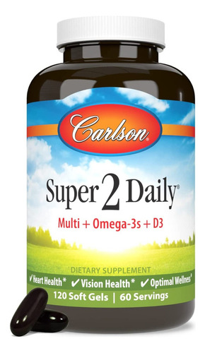 Carlson Labs Super-2-daily Vitam Y Minerales 120 Softgel Sabor Sin Sabor