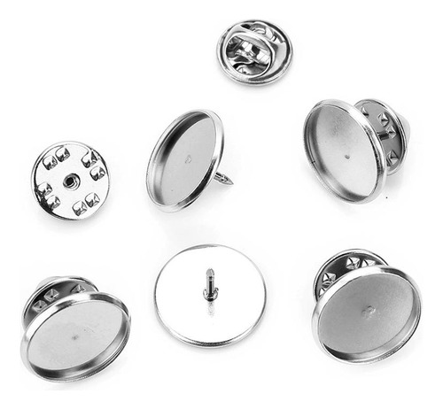 20 Piezas Broches Broches Base Bandejas De Cabujón En 16mm