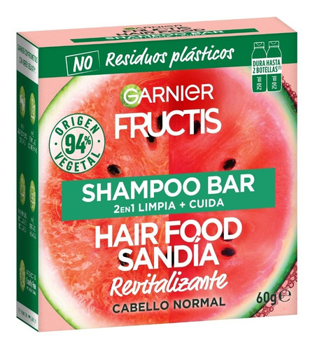 Shampoo Garnier Fructis Hair Food 2 En 1 Sandia - 60gr