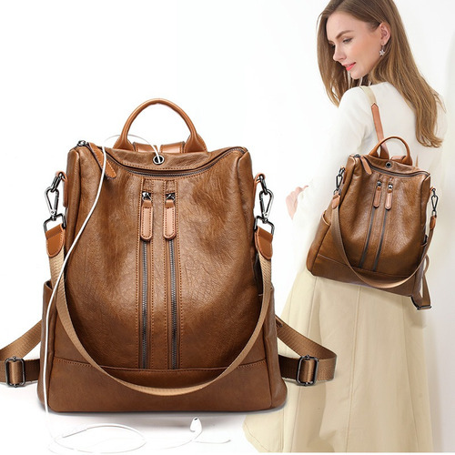 Imagen 8 de 9 de Morral De Viaje De Cuero De Moda Para Mujer
