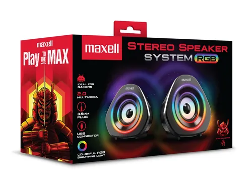 Parlante Gamer Maxell Usb Conexi n Usb 3.5mm Negro Luz Rgb