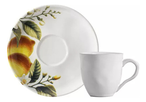 Conjunto com 6 Xícaras De Chá Orgânico 170ml com 6 Pires Bio Limonata
