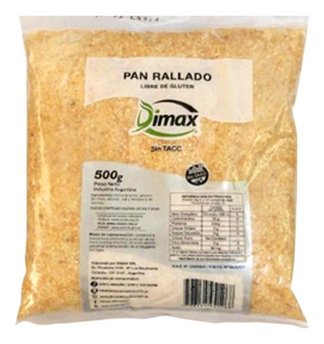 Dimax Pan Rallado Sin Tacc 500g X 30 Unidades