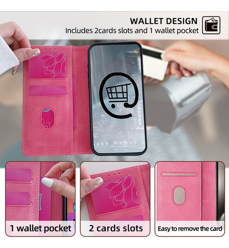 Funda Tipo Cartera Para La Serie Zte, Funda Tipo Libro De Piel Sintética Con Tapa Para Tarjetas Y Funda Delgada Con Función Atril