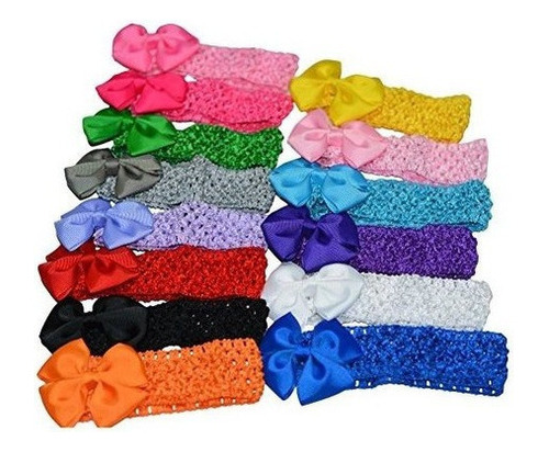 Bzybel 14pcs Boutique 3 Pulgadas Pinwheel Pelo Arcos Clips D