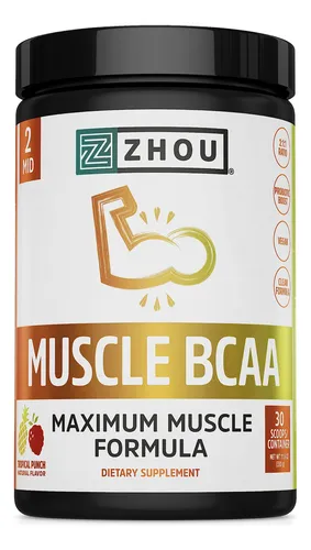 Suplemento Zhou Nutrition Muscle Bcaa En Polvo, 30 Porciones