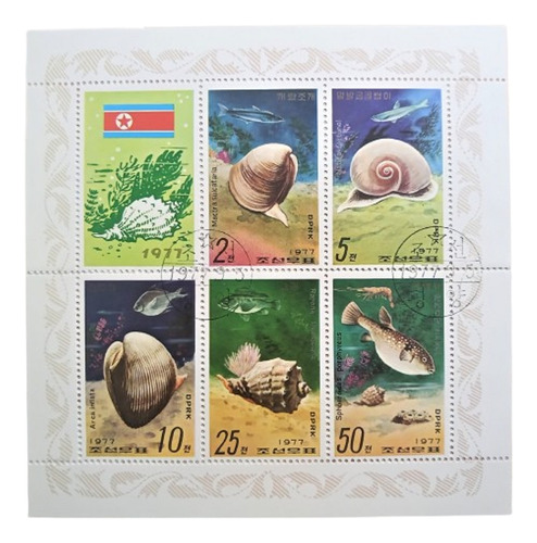 Corea Fauna Caracoles, Bloque Sc 1622a 1977 Usado L19353