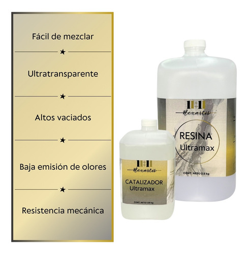 Resina Epóxica Altos Espesores Ultramax 3.55kg Color Transparente