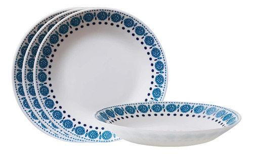 Corelle Milkglass Juego De Platos Para Pasta De 4 Piezas (23