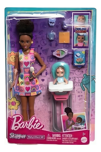 Boneca Barbie Skipper Babá Vestido Colorido Htk34 - Mattel
