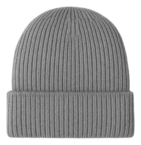 Gorro Lana Acrílico Morley Liso Unisex Invierno Moda Urbana Gris Claro Adulto Acrilico