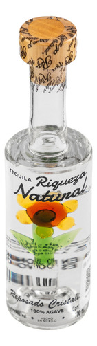 Tequila Riqueza Natural Reposado Cristalino Girasol 100 Ml